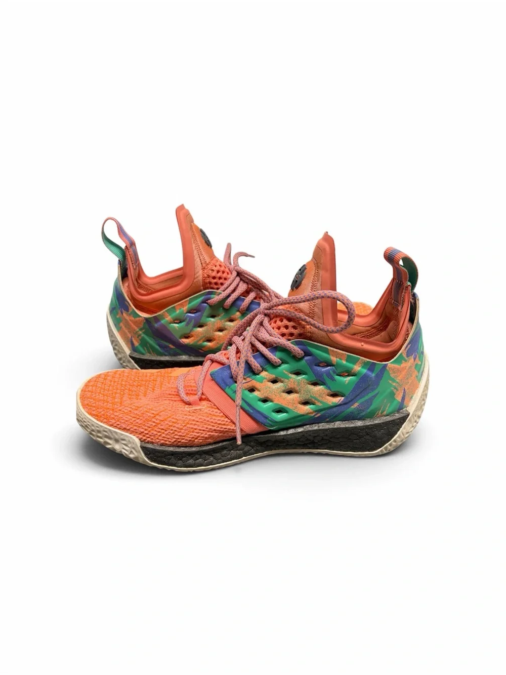 Adidas Harden vol.2 used sneakers size 8 multi color
